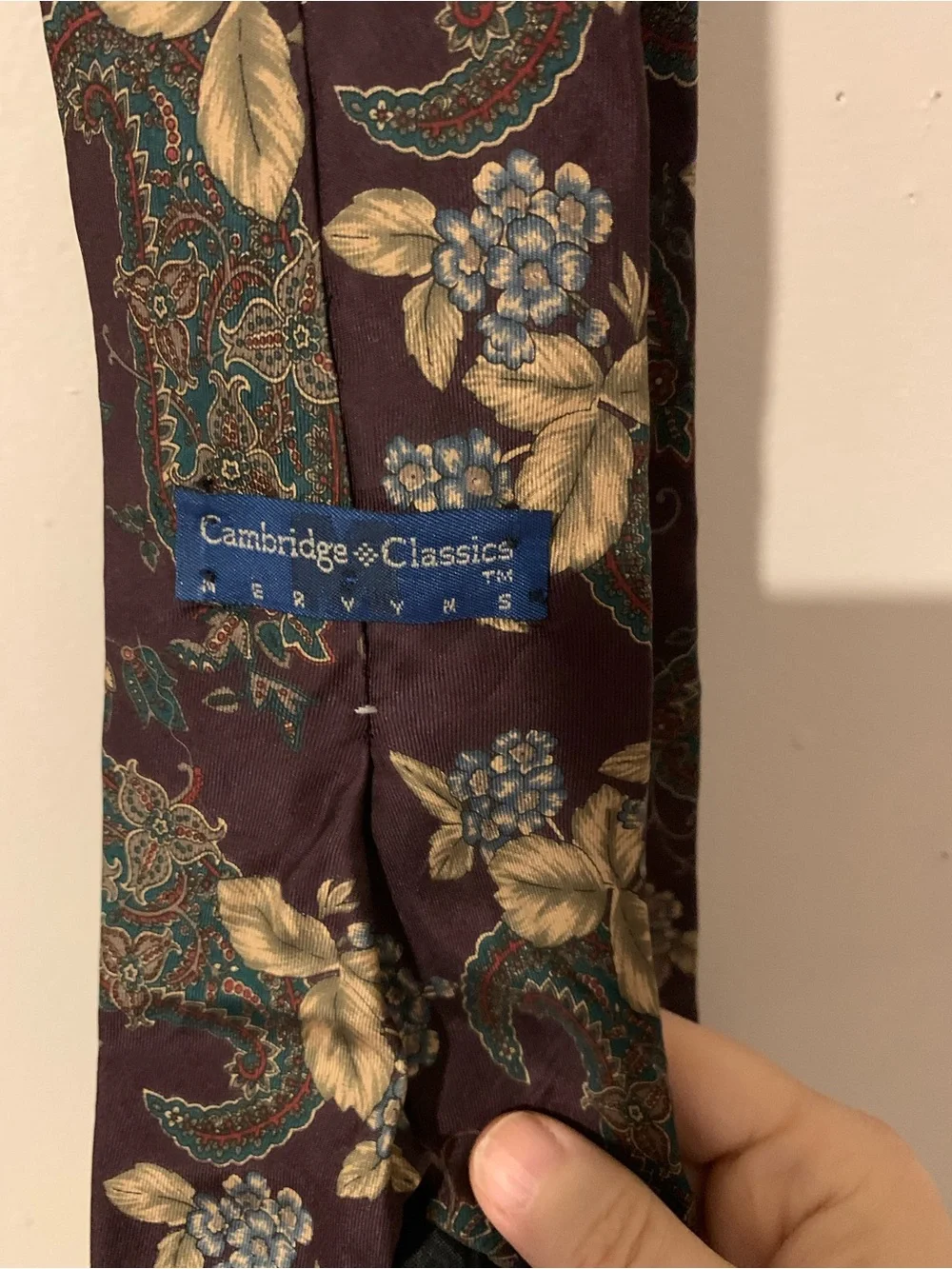 Mens Paisley Silk Tie in Dark Brown and Green